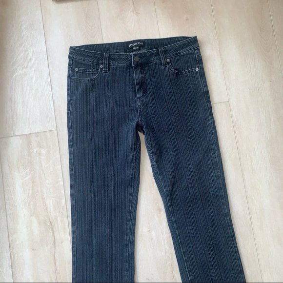 Gasoline Jeans Women’s Size 10 US‎ Black Striped Denim Straight Leg - Picture 4 of 11